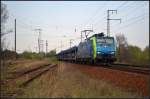 PKP Cargo EU45-805 / 618 9 805-5 mit Laaers in Berlin Wuhlheide, 24.04.2015 (189 805, ES 64 F4-805, NVR-Nummer 91 80 6189 805-5 D-DISPO)