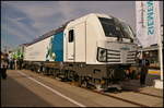 InnoTrans 2016 in Berlin: Eine weitere Lok aus der Vectron-Familie stand auf dem Außengelände und als Halter ist die Siemens AG angeschrieben.