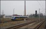 VT 565 / 642 338 kommt als MR 68926 aus Brandenburg Hbf und fährt zum Endhalt ein (gesehen Rathenow 25.03.2011)