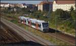 MRB VT 020 / 650 552 und VT 008 nach Wurzen Höhe Stellwerk Leipzig Hbf B34 (gesehen Leipzig Kohlweg 15.10.2011)