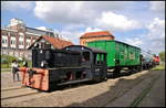 Kö 5743 der Magdeburger Eisenbahnfreunde stand mit Museumsgüterwagen beim Familienfest am 07.05.2017 am Magdeburger Wissenschaftshafen.