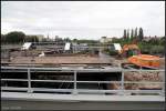 Am (R)Ostkreuz wurde der alte Bahnsteig der Ringbahn bis auf die eigendliche Trgerbrcke abgetragen (Baustelle Berlin Ostkreuz, 26.09.2009)