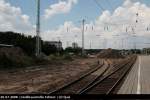 Das Industriegleis wurde vorrbergehend gesperrt (Baustelle Erkner, 26.07.2008).