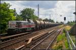 mkb V 19 / 277 808-2 mit einem Kesselwagenzug am 16.06.2014 durch Berlin Karow