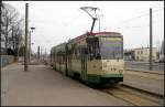 Tw 176 auf der Linie 1 nach A.-Saefkow-Allee am Hauptbahnhof (Typ KTNF6, gesehen Brandenburg a.