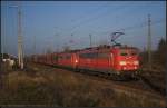 DB Schenker 151 161-7 und 151 106-2 mit Kohlependel am 12.11.2011 in Wustermark Priort