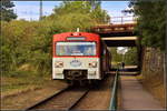 Als Pendelzug war VT 2.35 / 133 235-1 der Ascherslebener Verkehrsgesellschaft unterwegs, die mit ihrem VT 2E am 08.09.2018 zu Gast beim Familienfest der Magdeburger Eisenbahnfreunde e.V.