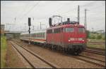 DB Fernverkehr 113 309-9 mit drei IC-Wagen mit unbekanntem Ziel, Berlin Schönefeld Flughafen 17.07.2011