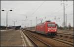 DB Fernverkehr 101 021 mit dem umgeleiteten IC nach Ostseebad Binz am 03.04.2013 in Berlin Schnefeld Flughafen