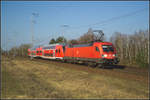 DB Regio 182 022-4 war mit einer Überführung nach Cottbus am 09.04.2018 in der Berliner Wuhlheide unterwegs.