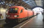 DB Regio 182 003-4 wird ihren Regio nach Cottbus schieben (gesehen Leipzig Hbf 15.10.2011)