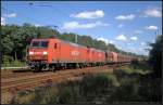 DB Schenker 145 007-1 mit einer BR 185 und dem Kohlependel (gesehen Berlin Friedrichshagen 06.09.2011)