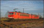 DB Schenker 155 099-5 und 155 203 durchfahren am 25.11.2011 Nuthetal-Saarmund auf dem Weg nach Seddin    - Update zu 155 203: ++ 28.08.2015 bei Fa.