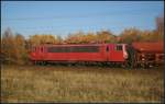 DB Schenker 155 219-9 mit  Latz  und Schttgut-Wagen am 14.11.2012 in der Berliner Wuhlheide