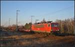 DB Schenker 155 035 mit Stahl von Mukran nach Ostrava Stred am 05.03.2013 in der Berliner Wuhlheide