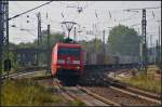 DB Schenker 152 093-1 am 05.09.2014 mit einem Container-Zug durch Uelzen