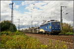 EVB 140 774-1 fuhr mit einem leeren Autotransportzug der BLG Logistics am 09.09.2017 am Abzweig Magdeburg Elbbrücke vorbei