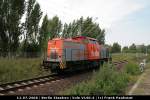 hvle V 160.4 / 203 109 fährt durch den Bahnhof Richtung Berlin (Berlin Staaken, 11.07.2008).