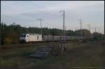 HSL 285 107 mit Eanos-Wagen am 22.10.2013 in der Berliner Wuhlheide (NVR-Nummer 92 80 1285 107-9 D-HSL)