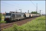 ITL ES 64 F4-200 und einem Cerealienzug (NVR-Nummer 91 80 6189 200-9 D-DISPO, ex ES 64 F4-006, ex CTL, ex EMN, ex BB, ex Siemens Test- und Reservelok, Eigentum MRCE, seit 2009 vermietet, gesehen