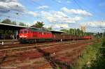 MEG 313 mit Eaos-Zug (NVR-Nummer 9280 1232 068-7 D-MEG, ex Railion 232 068-7, ex DR 132 068-8, gesichtet Berlin Greifswalder Str, 08.06.2009 - Update: z-Stellung 20.05.2005, Reaktiviert 01.06.2005)