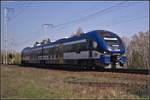 Auf Leerfahrt befand sich VT 632.003 / SA 139-017 / 632 022 der Niederbarnimer Eisenbahn, als der Triebzug am 16.04.2019 durch die Berliner Wuhlheide fuhr.