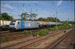 RTB Cargo 185 680  lecker Technik  mit Kesselwagen-Zug am 16.07.2013 in Magdeburg