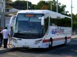 Frankreich, Languedoc-Roussillon, Hrault, Montpellier Sabines (an der Trambahn Linie 2): ein Mercedes Castrosua Stellae auf der Fahrt von Marseille nach Barcelona.