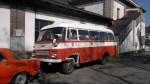 ROBUR-Bus LO 3000 (baujahre 1975)Transport fr Feuerwehrleute am 28.3.2012 im kleine technischen Museum Zdice bei Beroun.