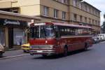 Setra S 140 Bahnbus der Deutschen Bundesbahn ist hier am 4.7.1988  am Bahnof Gieen unterwegs.