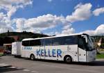 VDL BOVA von KELLER Reisen aus Deutschland mit einem Radanhnger am 17.August 2014 in Krems gesehen.