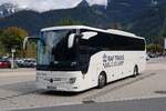 MB Tourismo der polnischen Busvermietung RAF TRANS steht auf dem Busparkplatz am Knigsee, 09-2022