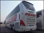 Neoplan Starliner von Rexer aus Deutrschland im Stadthafen Sassnitz.