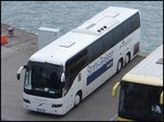 Volvo 9700 von Schermuly aus Deutschland im Stadthafen Sassnitz.