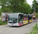 Ein MB-Citaro, von Spillman in Bietigheim, in Leonberg am Bahnhof.