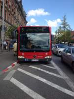 SWK-Mercedes Citaro NR.54 an einer Haltestelle in Konstanz am 24.4.14.