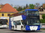 Wagen 141 von Steinbrück, ein Volvo Unvi Urbis 2.5 DD, bedient am 11.05.17 die Linie A.