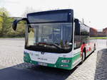 Frontansicht des MAN Lion's City der Barnimer Busgesellschaft in Eberswalde am 17. April 2019.