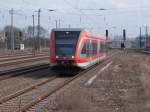 Fotoglück am 11.April 2015,als der 646 001 in Oranienburg einfuhr.