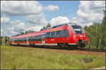 DB Regio 442 135-0 befand sich am 23.08.2017 auf Dienstfahrt nach Sch�nefeld, als der Triebzug durch die Berliner Wuhlheide fuhr