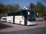 Setra 416 HDH von Zweidinger aus Deutschland im Sassnitzer Stadthafen.