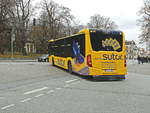 Abbiegevorgang eines Mercedes Citaro II mit der Nummer 395 der Regensburger Verkehrsbetriebe in Regensburg am 30.