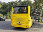 Heckpatie eines Bus der Marke Otokar Vectio C an der Endhaltestelle auf der Linie 363 der BVG in Berlin.