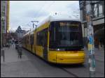 Moderne Stra�enbahn in Berlin am Alexanderplatz.