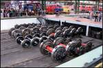 Rads�tze f�r jeden Typ von Lokomotive. Auch Speichenr�der werden ausgetauscht (80 Jahre Werk Dessau, Dessau-S�d 12.09.2009)