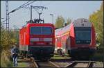 Bei DB 143 002-4 konnte man auf dem F�hrerstand mitfahren (gesehen Bw-Fest Lutherstadt Wittenberg 10.10.2010)    Update: 12/2015 in Karsdorf abgestellt