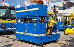 Neu von der italienischen Firma ZEPHIR ist der CRAB 4100 E, ein Rangierfahrzeug mit elektrischen Antrieb. Ausgestellt war das Fahrzeug auf der InnoTrans 2014

Website (english): http://www.zephir.eu/en/products/7/crab-1
