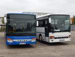 Setra 415 NF von Becker-Strelitz Reisen und Setra 315 UL von Unger (ex Tonne) aus Deutschland in Neubrandenburg.