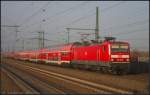 DB Regio 143 816-7 mit dem RE Leipzig Hbf (gesehen Halle Messe 26.11.2011)