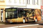 MAN Stadtbus mit Werbung fr Feinbckerei Salzwedel, fotografiert am Rheineplatz in Bernburg am 23.5.2011